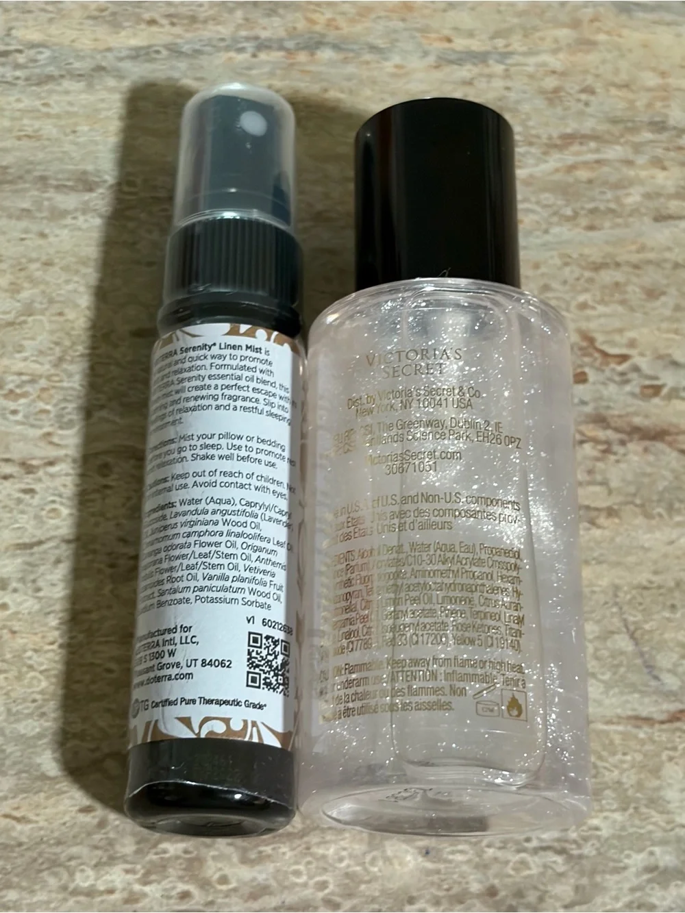 doTerra Serenity Linen Mist & Victoria’s Secret Bombshell Shimmer Mist